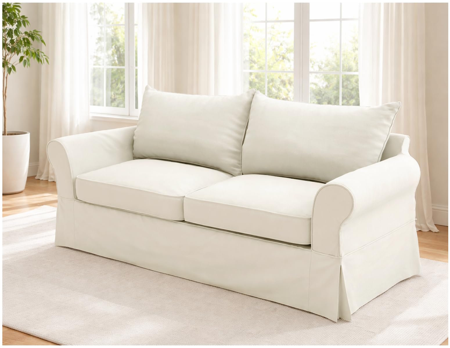 Jeté de canapé coton (150 cm) Maison Ecru - Déco textile