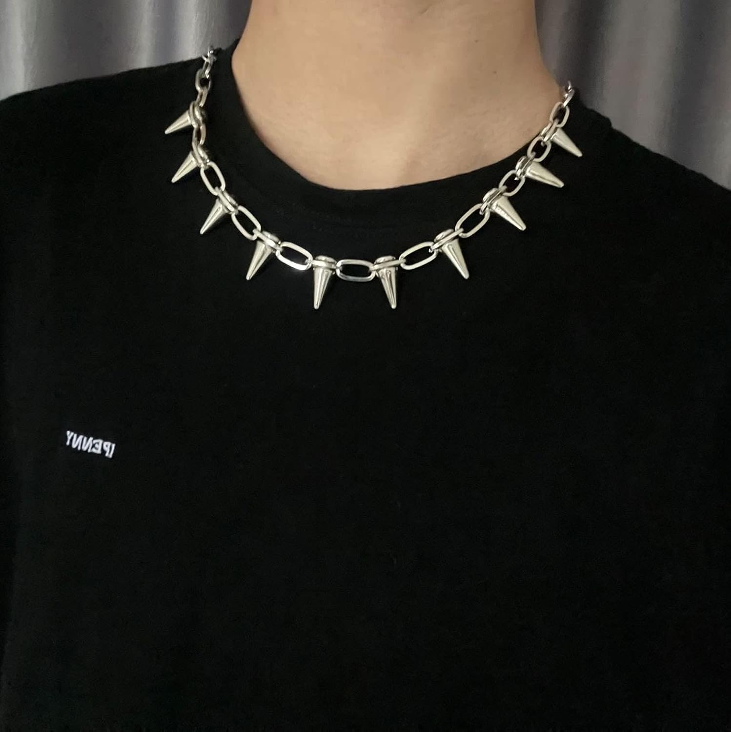 Spike Chokers for Women Goth Necklaces Mens Chain Choker Collar Punk Streetwear Handmade Adjustable Vintage Rivet Jewelry - Image 3