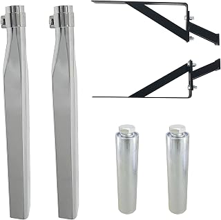 2 Pack Adjustable Center 1/2 Fender Mounting Brackets and Chrome Triangle Quarter Fender Tube Brackets Kit with Single Mount Posts for Semi Truck