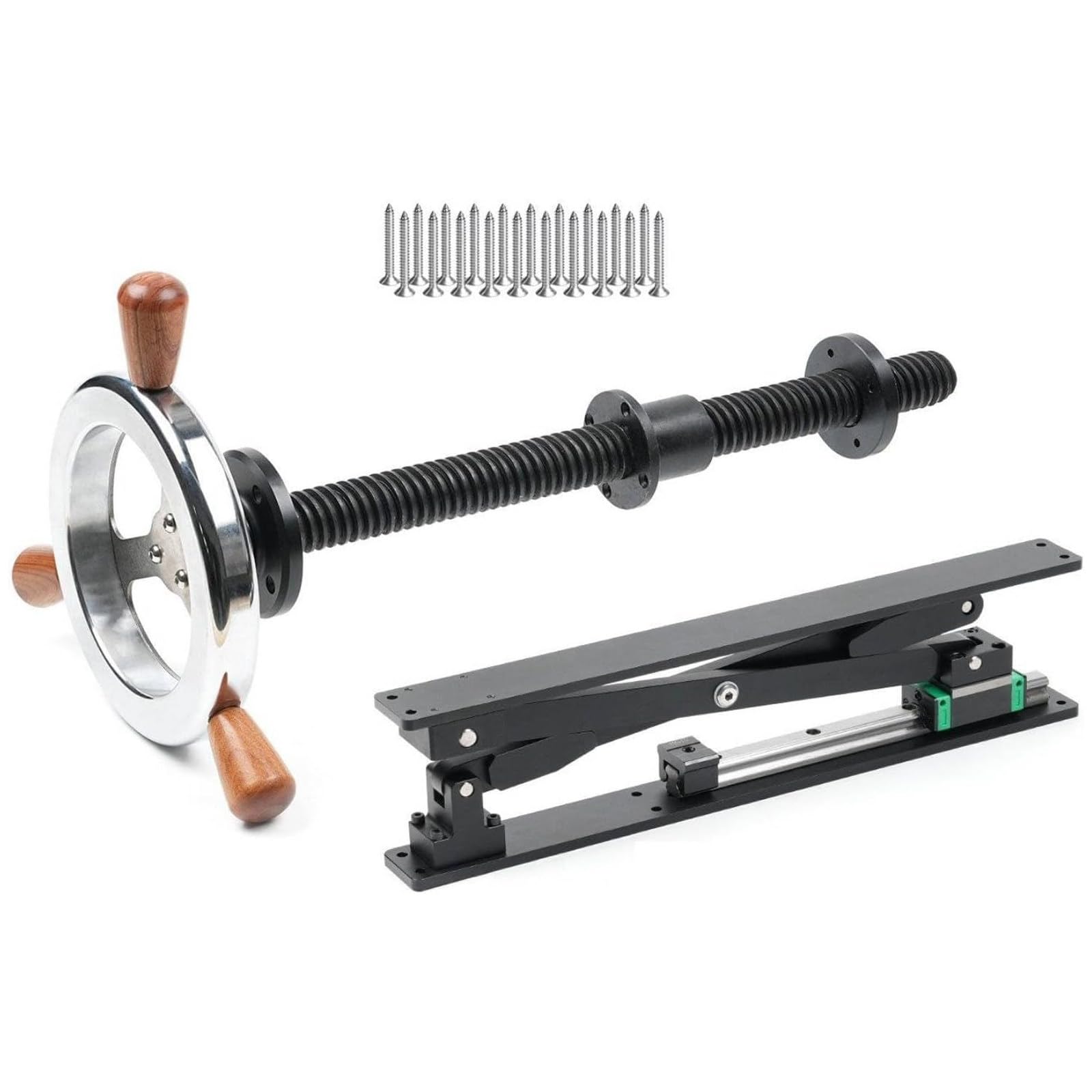 Tornillo de Banco de Husillo para Pata de Mesa de Carpintería con Volante Manual, Sujeción Paralela para Bancos de Trabajo, Tallado, Metalurgia, Manualidades y Fabricación de Muebles BrightSilver
