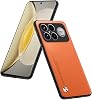 Funda para teléfono compatible con Poco F8 Ultra (6.9"), cubierta protectora en cuero PU - Naranja 1