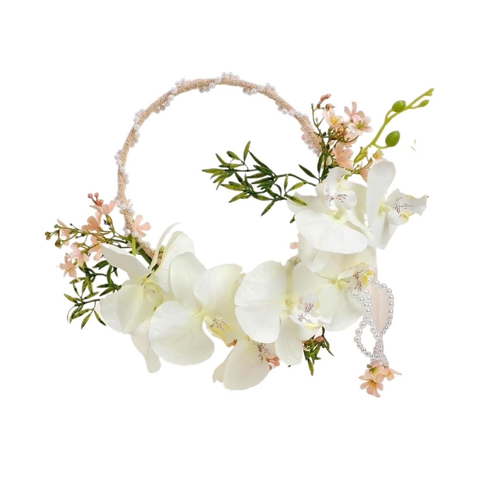 Gijmzy 1Pc Handmade Wedding Bridal Bouquet Phalaenopsis