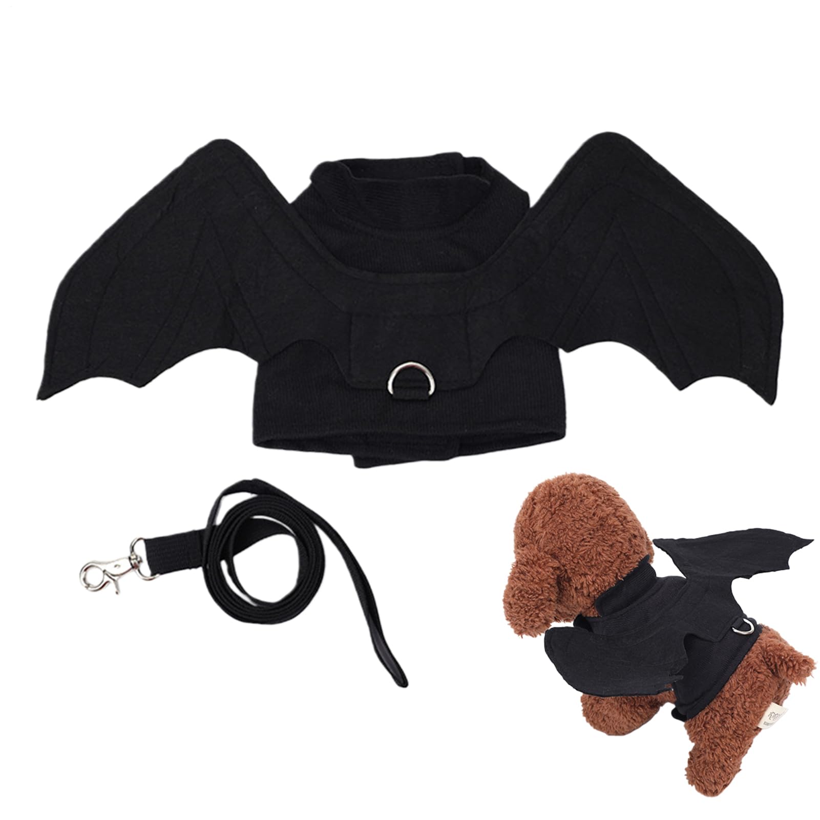 Pet Costume Wings, Halloween Bat Harness, Adjustable Cosplay Collar with, Sturdy Breathable Fabric Material, Enhances Festive Look Comfort, Pet Outfit, for Dogs Cats Carnival