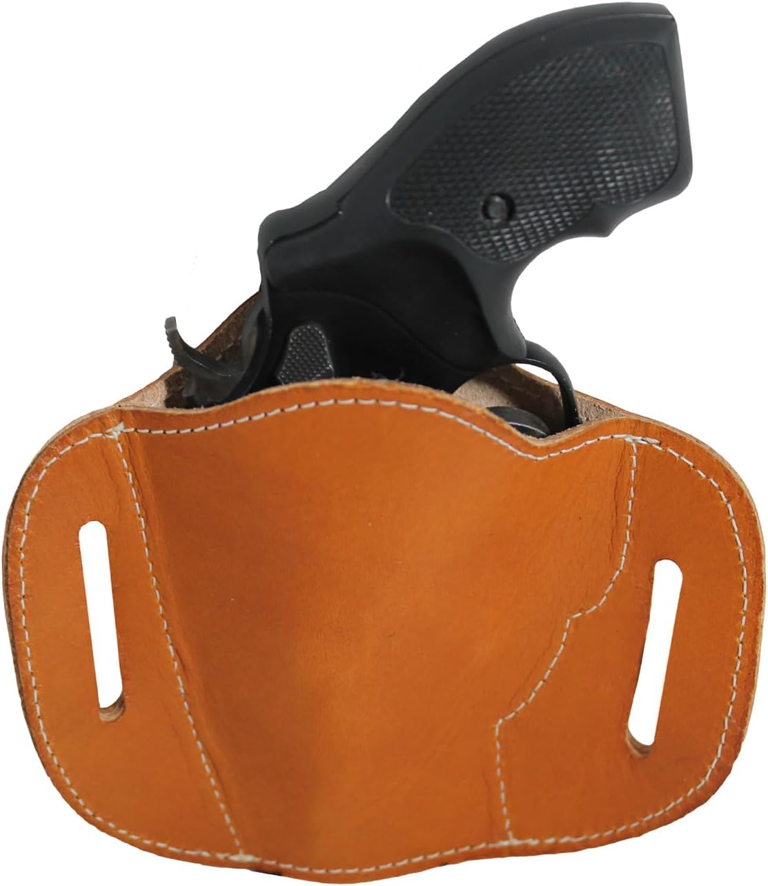 Barsony New Saddle Tan Leather Pancake Slide Holster for Snub Nose 2" 22 38 357 41 44 Revolvers