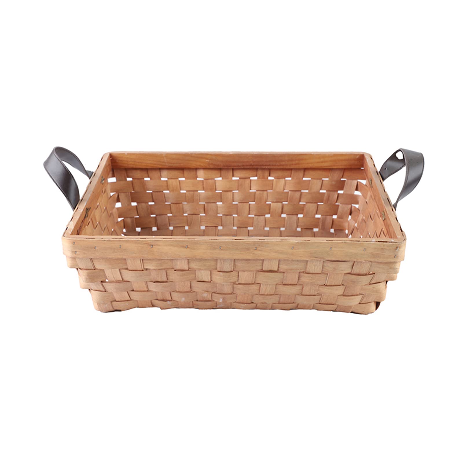 Amazon.com: Rectangular Wooden Basket, Natural Hand Woven Storage