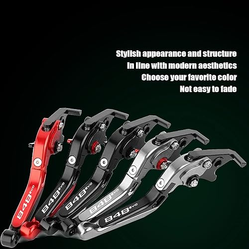 Miniatura 6 de Para Ducati 848 EVO 2007 - 2013 2007 2008 2009 motocicleta Accesorios CNC ajustable extensible plegable freno embrague palancas
