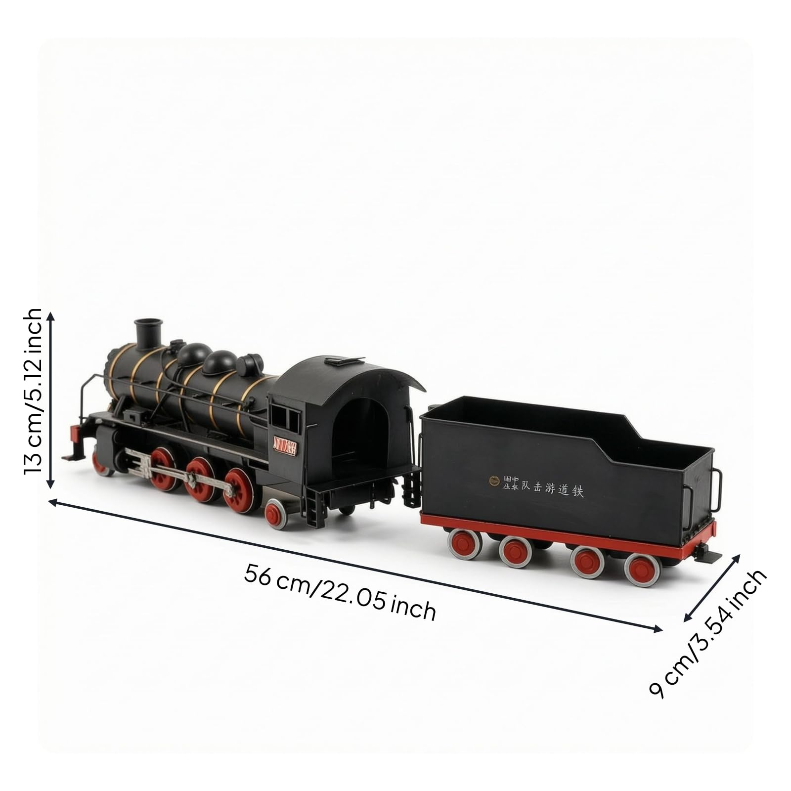 Ornamento Treno in Metallo Industriale Decorazione per Interni Artigianale Modellismo Ferroviario