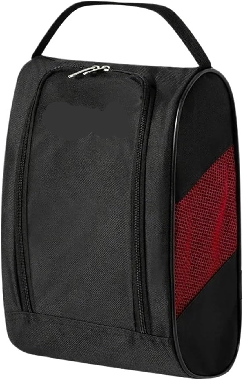 Golf Shoes Bag Portable Mini Golf Shoe Bag Nylon Carrier Bags Golfball Holder Lightweight Breathable Pouch Pack Sports Accessories(Black Pink)