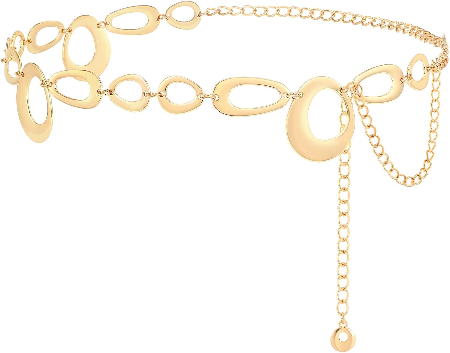 SANSTHS Chain Belts for Women Fashion Gold/Silver Chains Belt for Dresses Clunky Link Ladies Belt