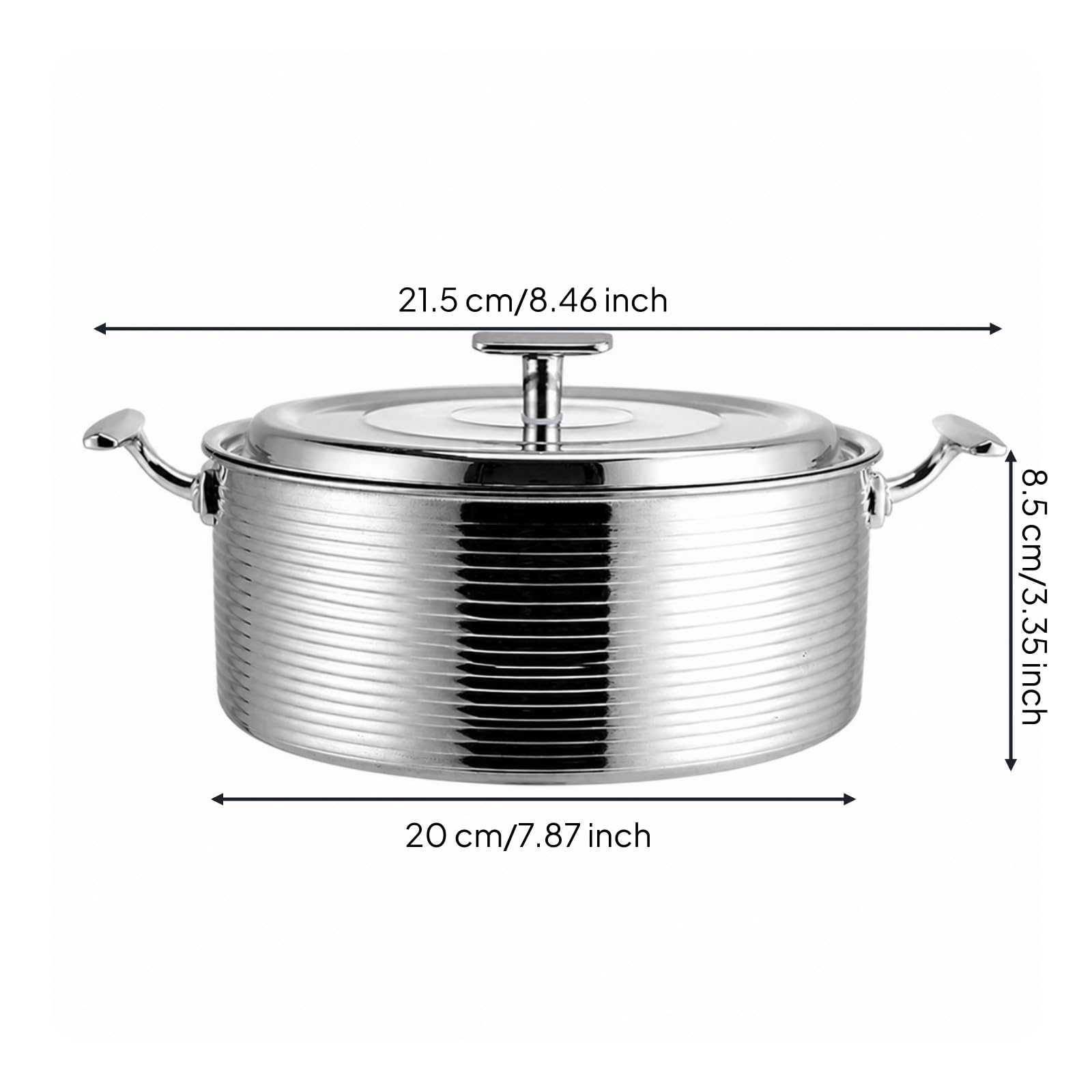 Rostfrei Hot Pot, Silber, 20CMx8.5CM