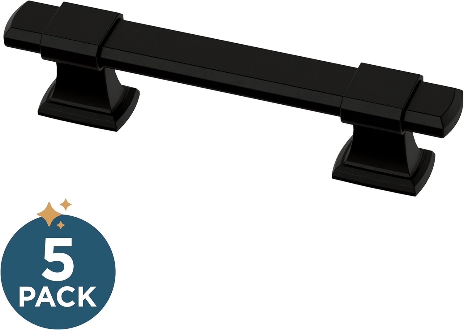 Franklin Brass 5 Pack Matte Black Adjustable Drawer Pulls Kitchen Cabinet Handles Cupboard Knobs and Dressers Fits 1-3/8 to 4 inch (35–102mm) Hole Center | Adjusta-Pull™