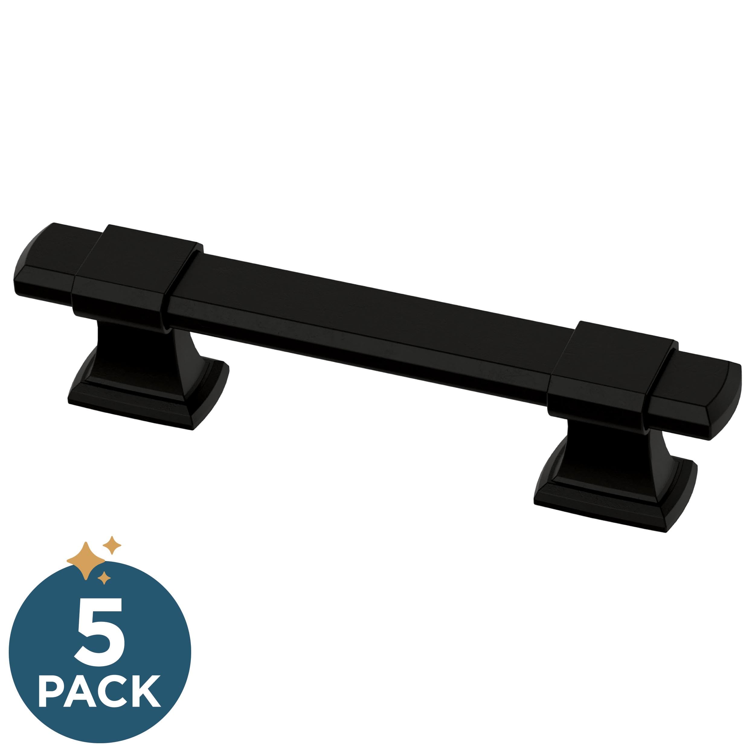 Franklin Brass 5 Pack Matte Black Adjustable Drawer Pulls Kitchen