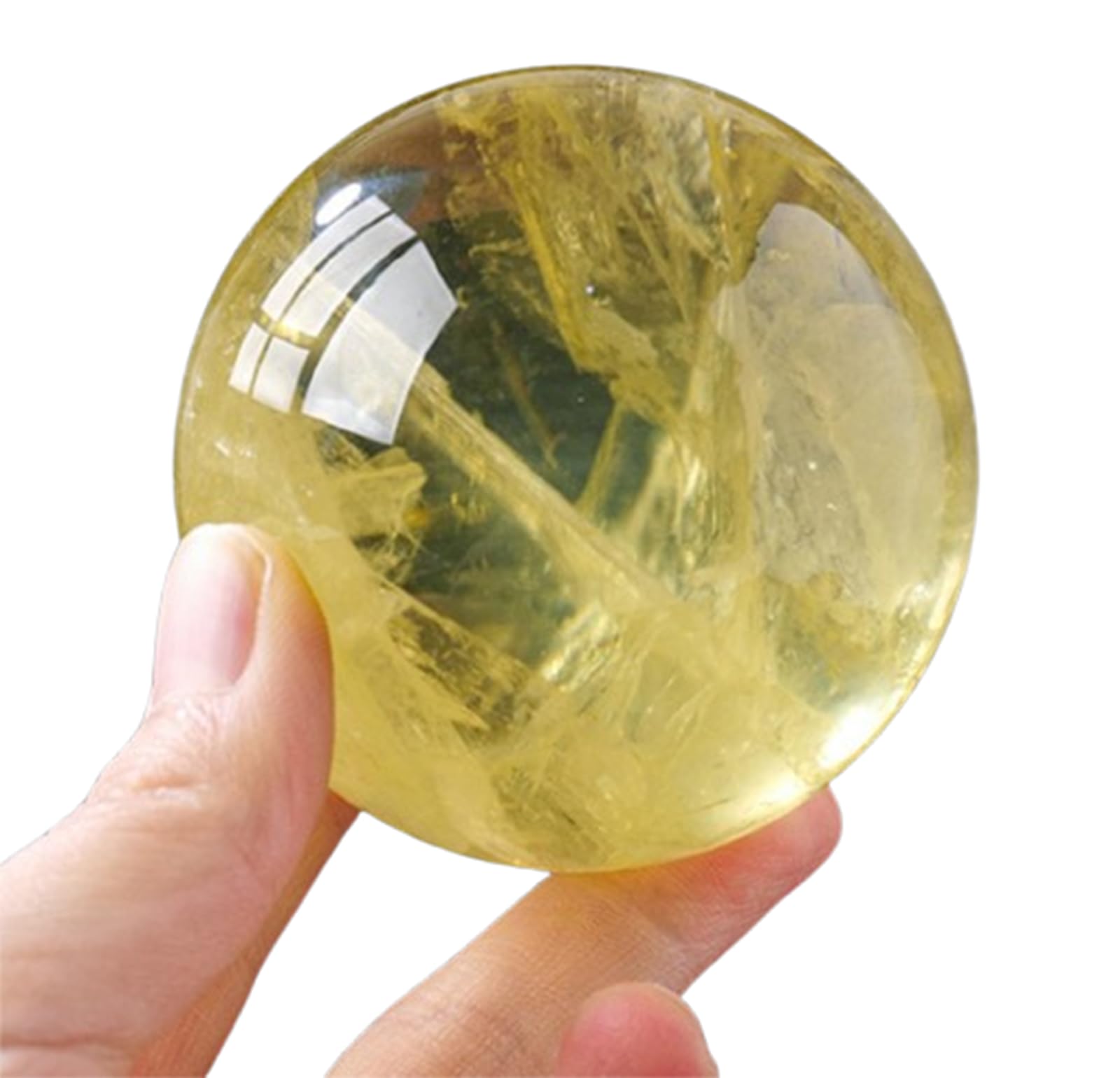 SSOPTMCB Yellow Quartz Crystal Ball with Stand, Citrine Spheres and Orbs,Large Rock Sphere Sculpture Figurine for Witchcraft, Fengshui, Altar,Home Decor,8~9cm Gemstone Stone