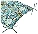 Pillow Perfect Paisley Indoor/Outdoor Chair Seat Cushion with Ties, Tufted, Weather, and Fade Resistant, 18.5