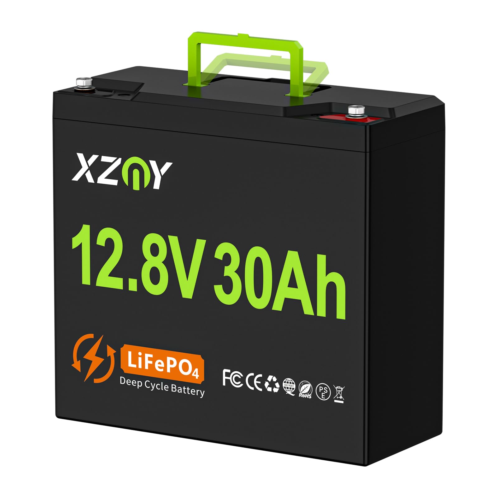 12V 30Ah LiFePO4 Lithium Battery, Deep Cycle 12V 30Ah LiFePO4 Battery Built-in 20A BMS, Rechargeable 30Ah 12V Lithium Battery Perfect for Fish Finder, Scooter, Solar System, Camping