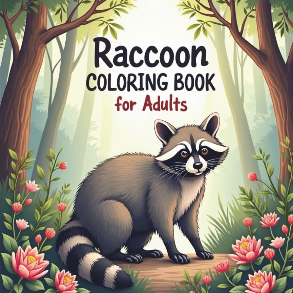 Raccoon Coloring Book for Adults: Intricate Woodland Raccoon Designs for Relaxation, Stress Relief & Creative Mindfulness