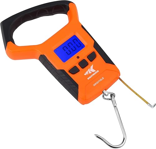 KastKing Báscula de pescado, báscula digital resistente al agua con regla, capacidad de 110 libras, modo dual - librasonzas y kilogramos, ligera,