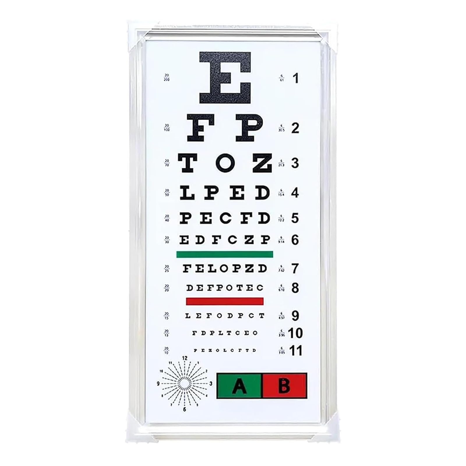 Tavolo Luminoso a LED per Esame della Vista, Ottotipi per Esami della Vista, Tacca di Riferimento Rosso/Verde, con Telecomando, Misurazione della Distanza 2,5/5 M, per Ottici E Ospedali