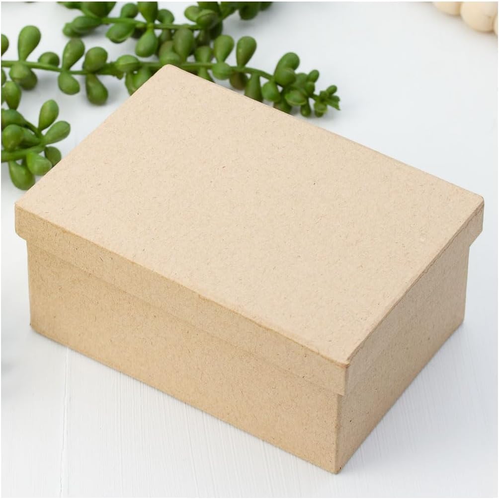 Factory Direct Craft Pack of 12 Small Rectangle Paper Mache Box - crafts, wedding favors, and jewelry boxes