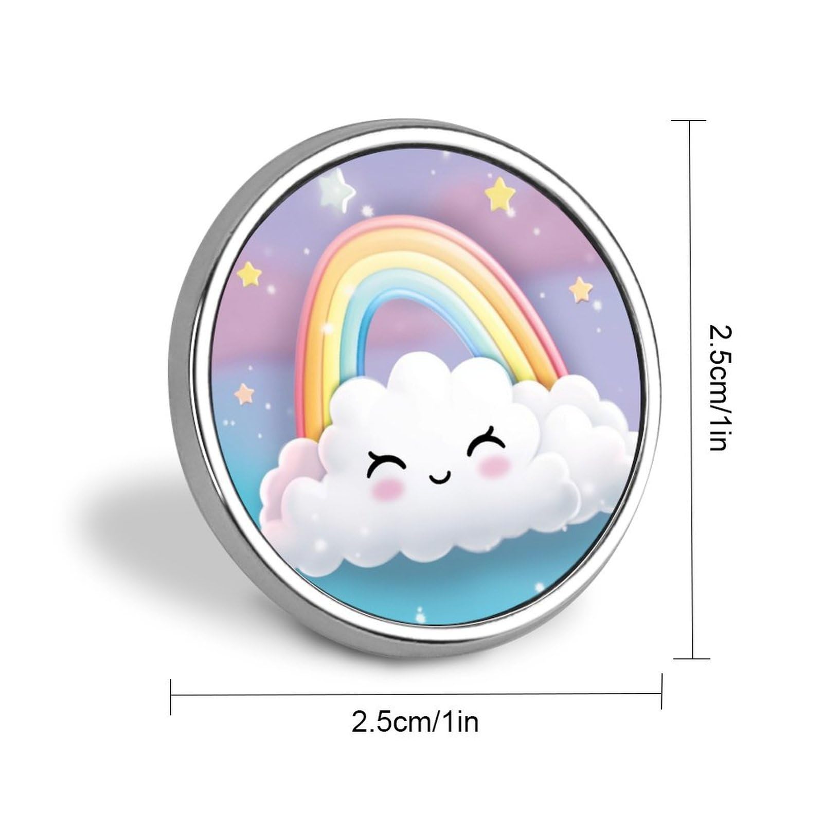 Aluminium Alloy Round Badge Brooch Pins for Men Cartoon Smiling Cloud Rainbow Brooches Elegant Pin for Women Fashion Button Badges Brooch Badge for Hats Jackets Shirts