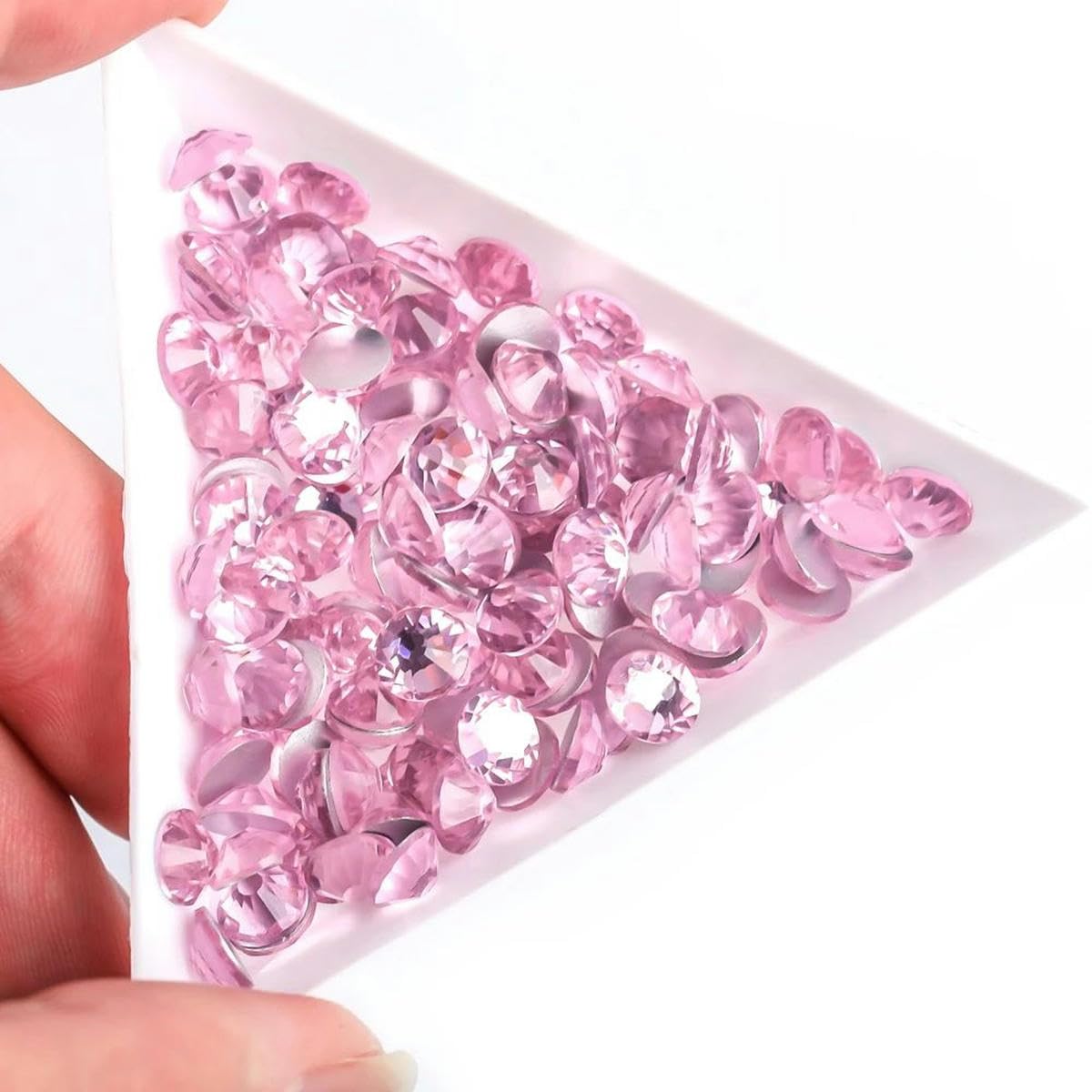 Rosa chiaro/Rosa/Fucsia Vetro 3D Nail Art Strass SS3~SS34 Unghie in Decorazioni non hotfix-Viola chiaro-SS20 1440 pezzi