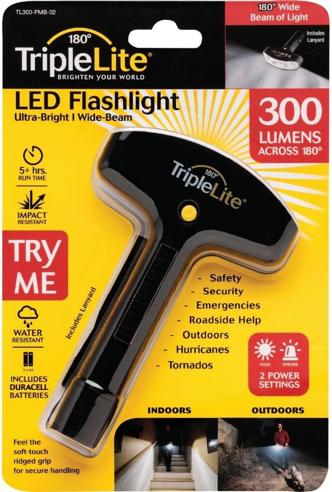 TripleLite 330 lm Black LED Flashlight AA Battery