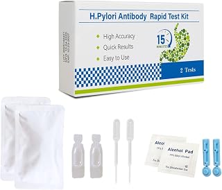 H Pylori Test Kit – 2 Tests, at - Home Self - Test, Easy to Use and Fast 10-15 Min Results