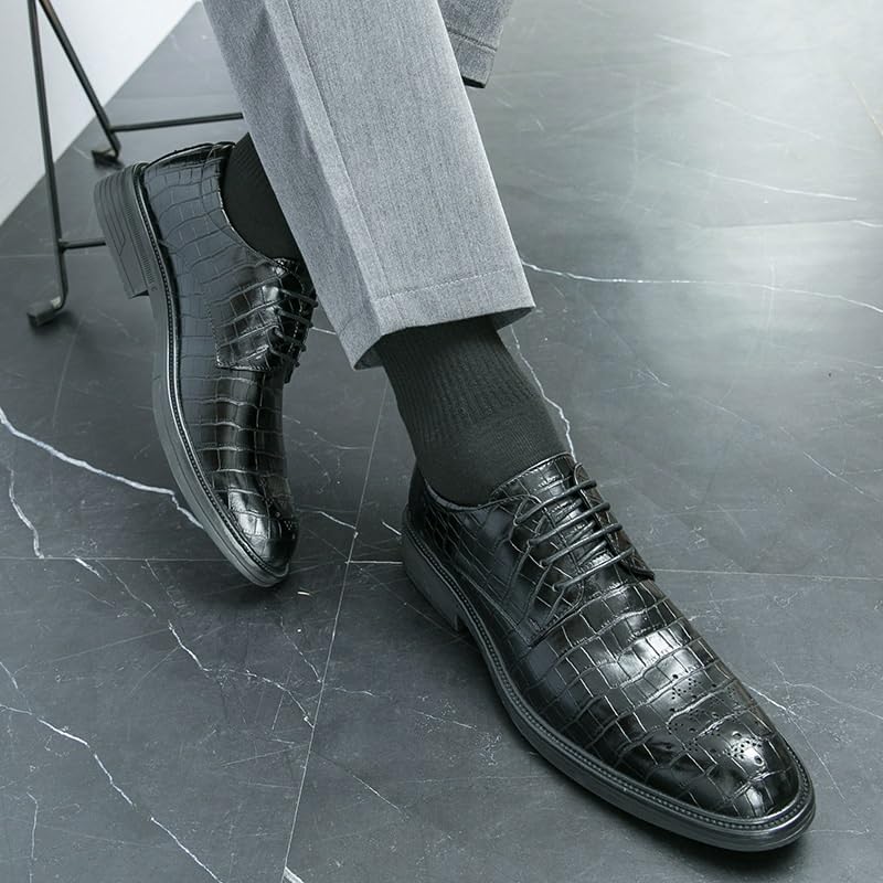 Mens Height Increase Dress Shoes Luxury Genuine Leather Pointed Toe Slip On Oxford Shoes New Business Party Social Shoes Oxford Work Shoes for Men2