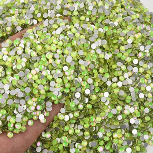 Image of Glass Rhinestones for Crafts 2mm SS6 Lemon Lime Crystal 1440pcs | Bedazzling Non Hotfix Flat Beads for Nails,Candle Holders,Aroma Bottles,Placemats,Table Runners,Jewelry Trays Decor