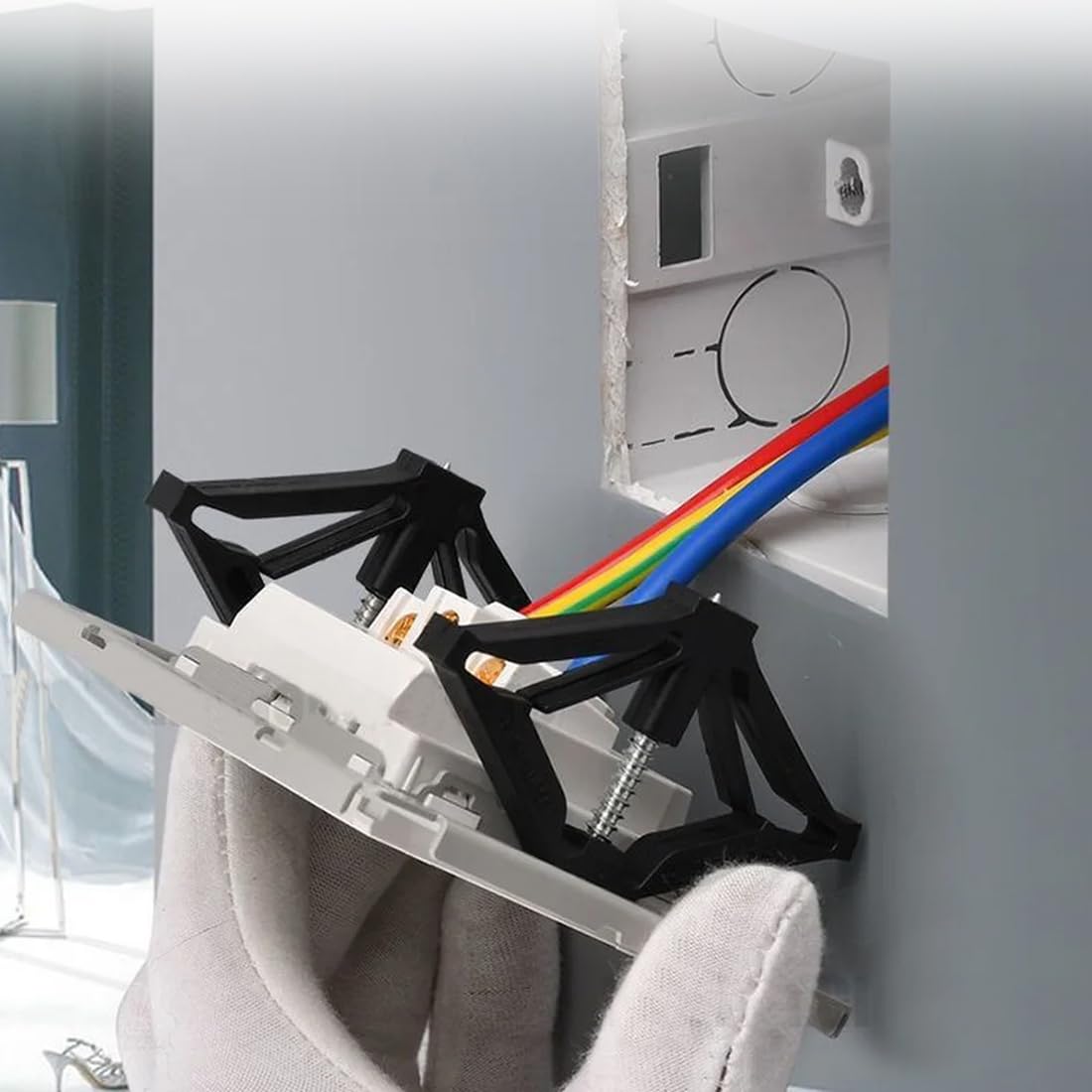 20 Pezzi Interruttore Cassette Riparatore Asta Di Supporto Supporti Con Vite Per Riparazione Di Cassette Per Interruttori A Parete Kit Riparazione Cassetta Elettrica Ganci Rotti Supporto