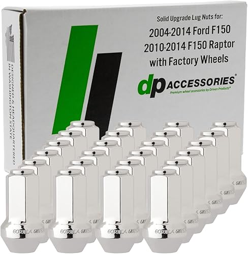 DPAccessories Tuercas de llanta cromadas para Ford F150 2004-2014 - Tuercas de llanta OEM F150 - Tuercas de llanta cromadas para Ford F150 - Tuercas