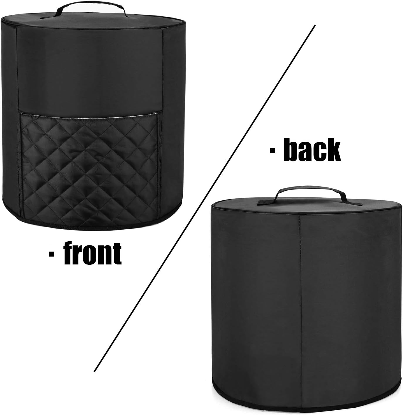 Luxja Pressure Cooker Cover Compatible with 6.5 Quart and 8 Quart Ninja Foodi, Dust Cover with Top Handle for Ninja Pressure Cooker (Wipeable Foil Lining), Black