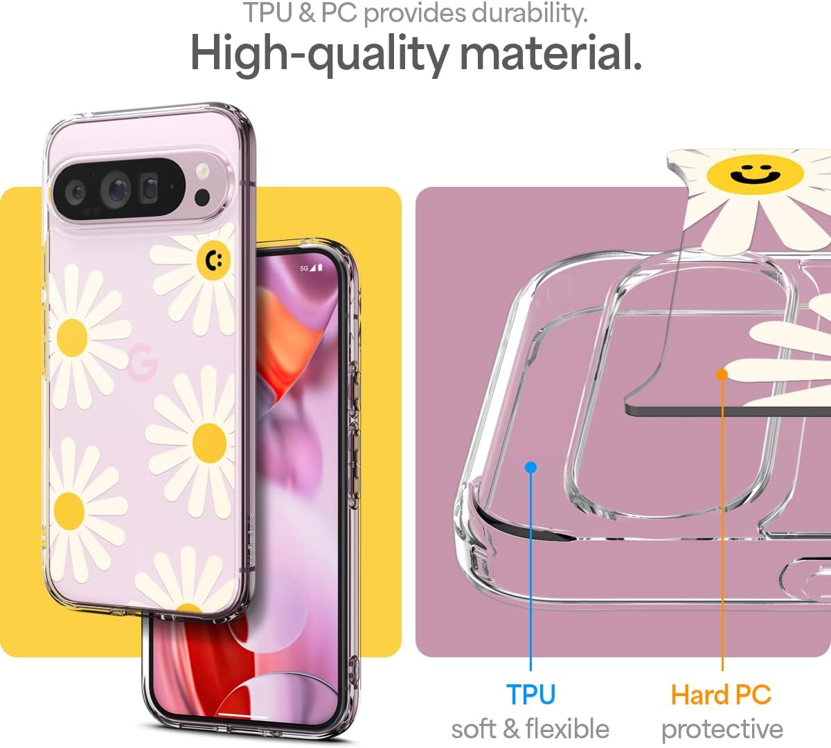 Spigen Ultra Hybrid Case Compatible with Google Pixel 9/9 Pro - Big Daisy