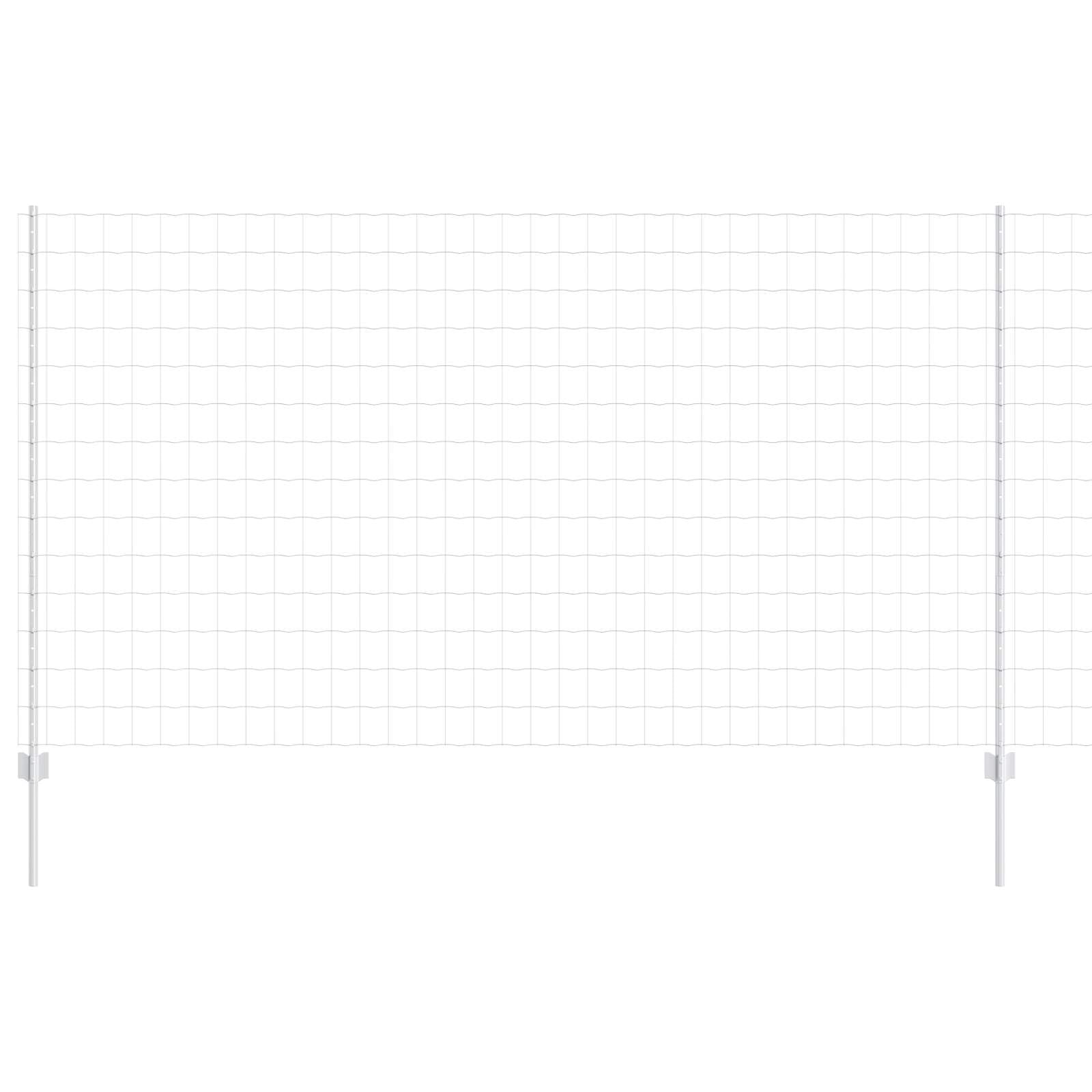 Recinzione Euro con 5 Pali 10 x 1,4 m in Acciaio Zincato Argento | Sistema di rete per perimetro esterno in acciaio zincato, ideale per delimitare spazi in giardino o terrazza.