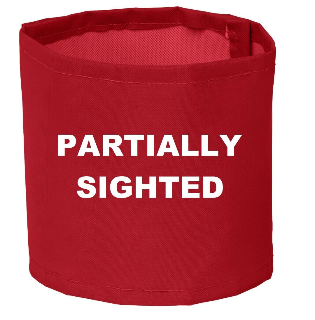 Printed PARTIALLY SIGHTED Armband 18" x 4" 6 x Colours Available (Red)