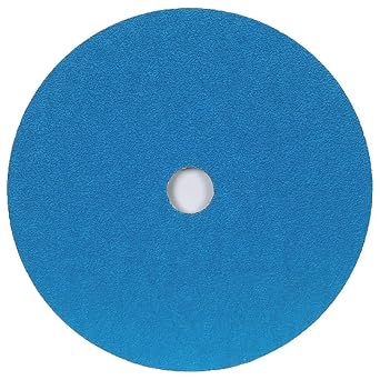 Norton BlueFire F826P Abrasive Disc, Fiber Backing, Zirconia Alumina, 7/8" Arbor, 7" Diameter, Grit 60 Box of 25