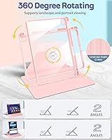 Vista 4 de Funda giratoria para iPad (A16) 11ª generación de 11 pulgadas (2025), iPad 11ª generación de 10.9 pulgadas (2022), funda tipo cartera de piel PU