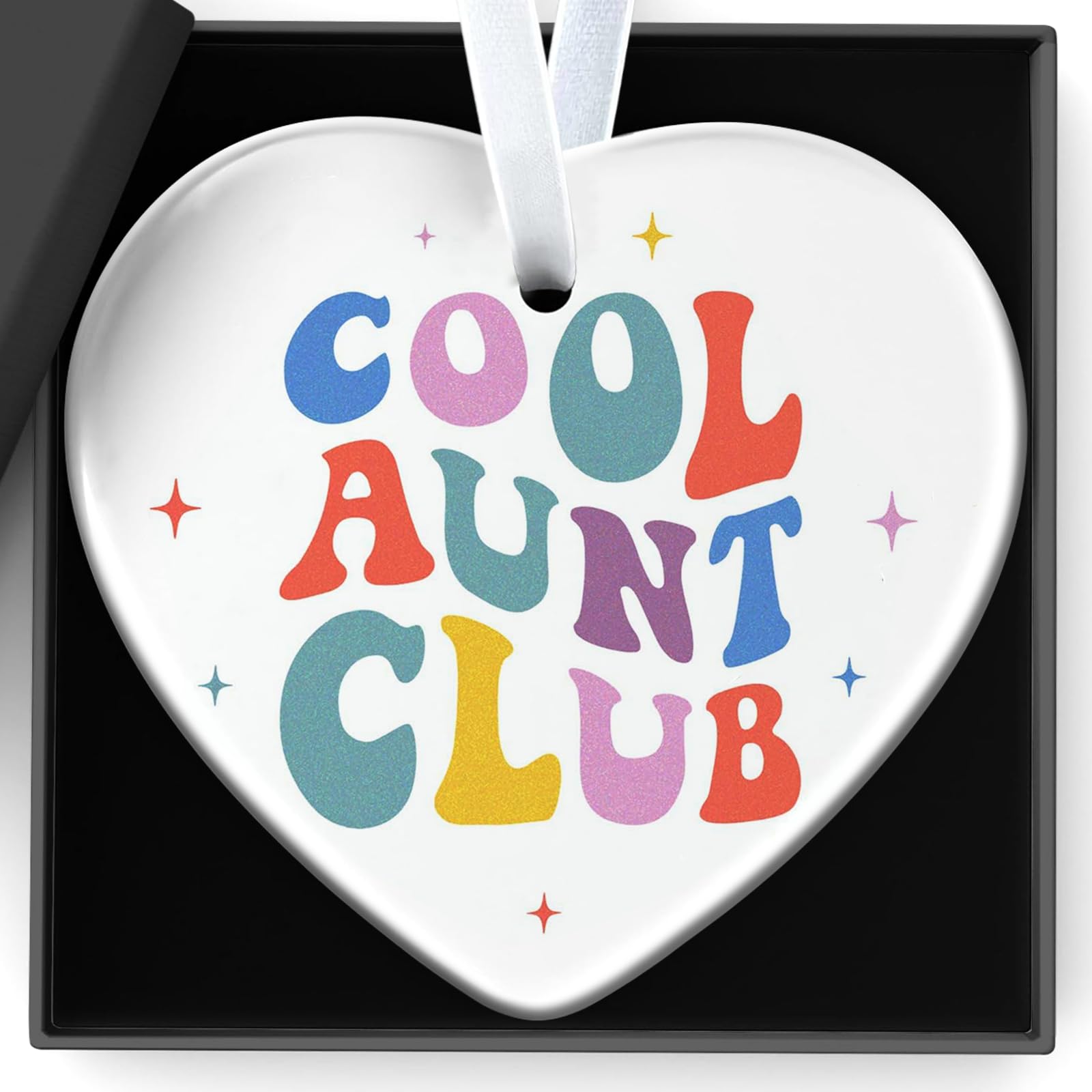 Qylazune Red Auntie Birthday Gifts Ceramic Sign Cool Aunt Club Gift For An Amazing Auntie Rustic Home Decor Suitable For Family, Gatherings, Sisters, Friends, Christmas,Or As A Commemorative Gift For Aunt