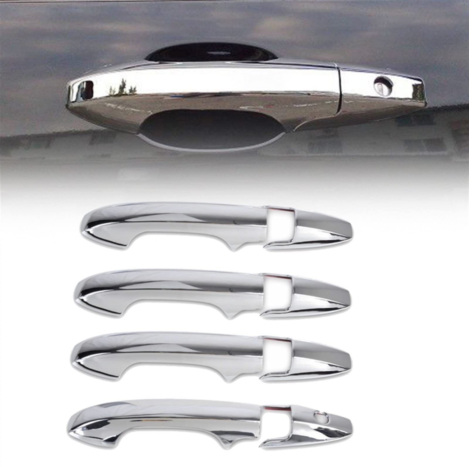 Auto Buitendeurgreep ABS Carbon Gate Deurklink Trim Frame Sticker Cover Exterieur Decoratie Moulding Voor CR-V 5th 2017-2020 Handgreep voor auto (Color : With No Sensor