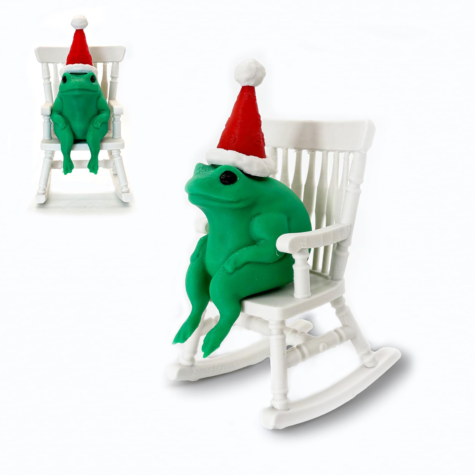 Unilyhow 3D Printed Frog Fidget, Mini Animals Figures Set?3D Printed Miniature Sofa Arm Chair Living Room Furnitur?
