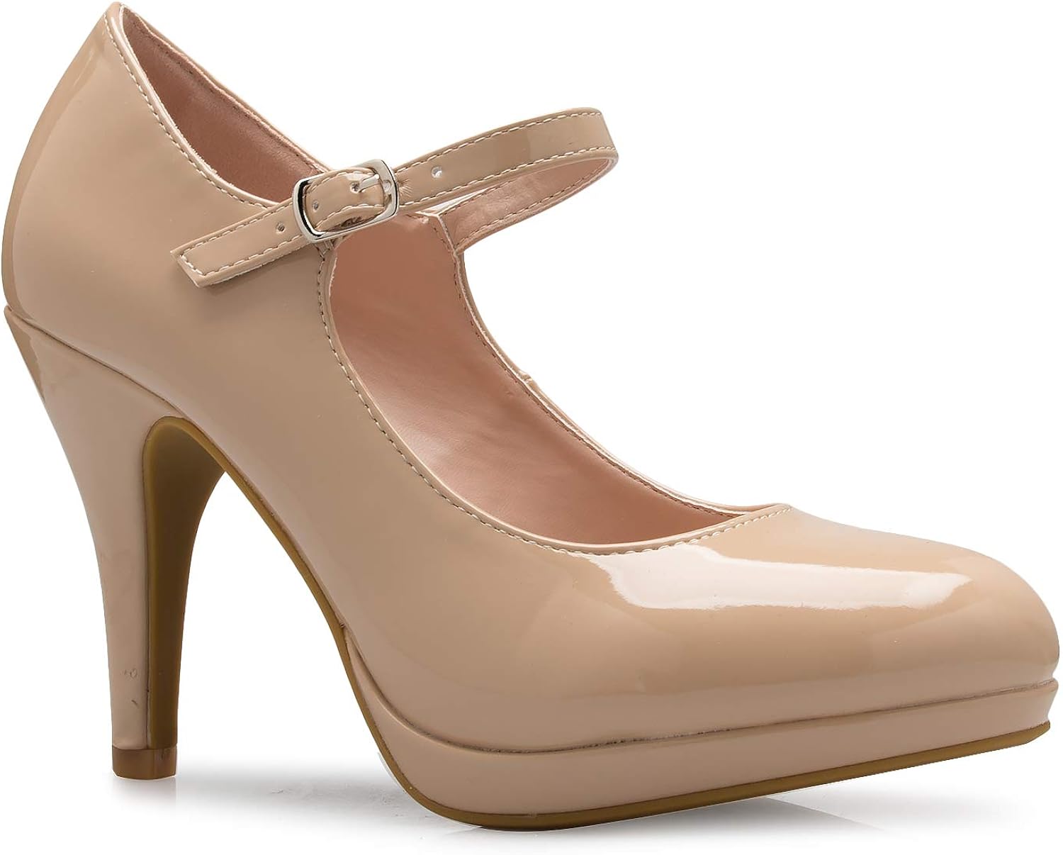 Olivia K Women's Mary Jane High Heel - Cute Round Toe Block Heel - Classic Comfortable Easy Dress Shoe