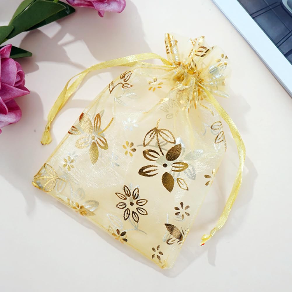 HugeDE 50 Pcs 10 x 15cm Organza Drawstring Pouches Wedding Party Favor Bags Jewelry Storage Pouches Christmas Goody Bags Small Presents Pouch for Candy Chocolate Light Purple - Image 4