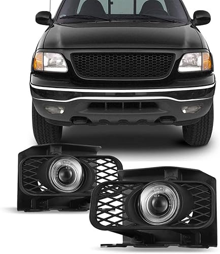 Miniatura 2 de CPW Luces antiniebla compatibles con Ford 1999 2000 2001 2002 2003 F-150 Expedición 1999-2002 Proyector de anillo halo de conducción