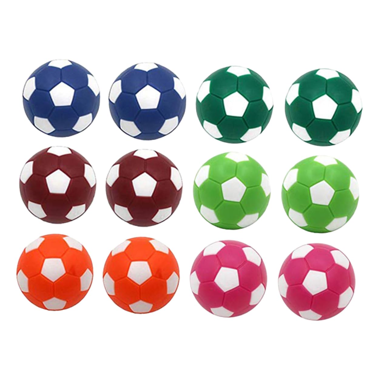 Toddmomy 12pcs Mini Soccer Balls 36mm Table Football Boys and Girls Tabletop Game Balls Plastic Colorful