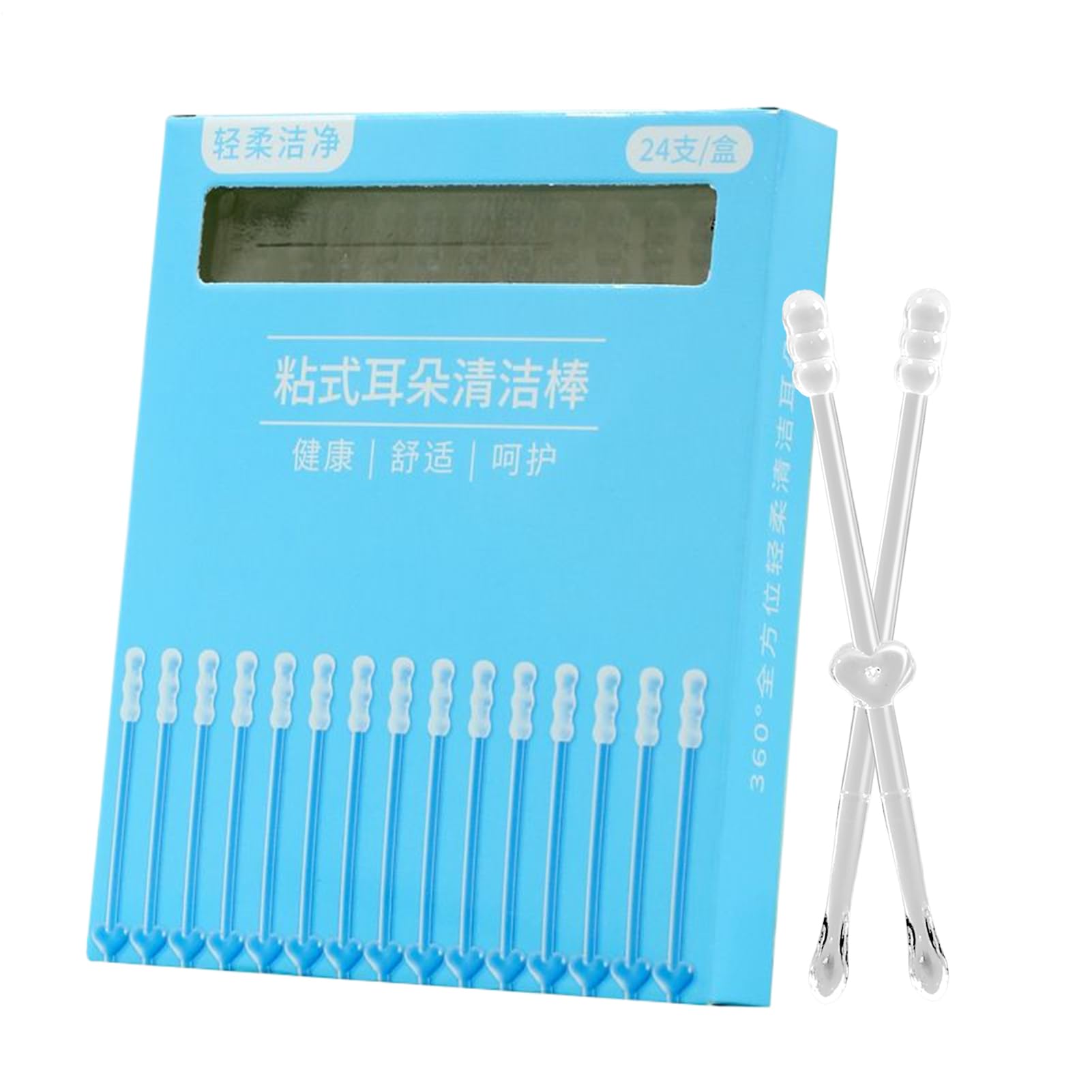 Ear Cleaner - 24 Piece Adhesive Cleaning Sticks Health Care Tool for Adults Kids and Babies PP Material