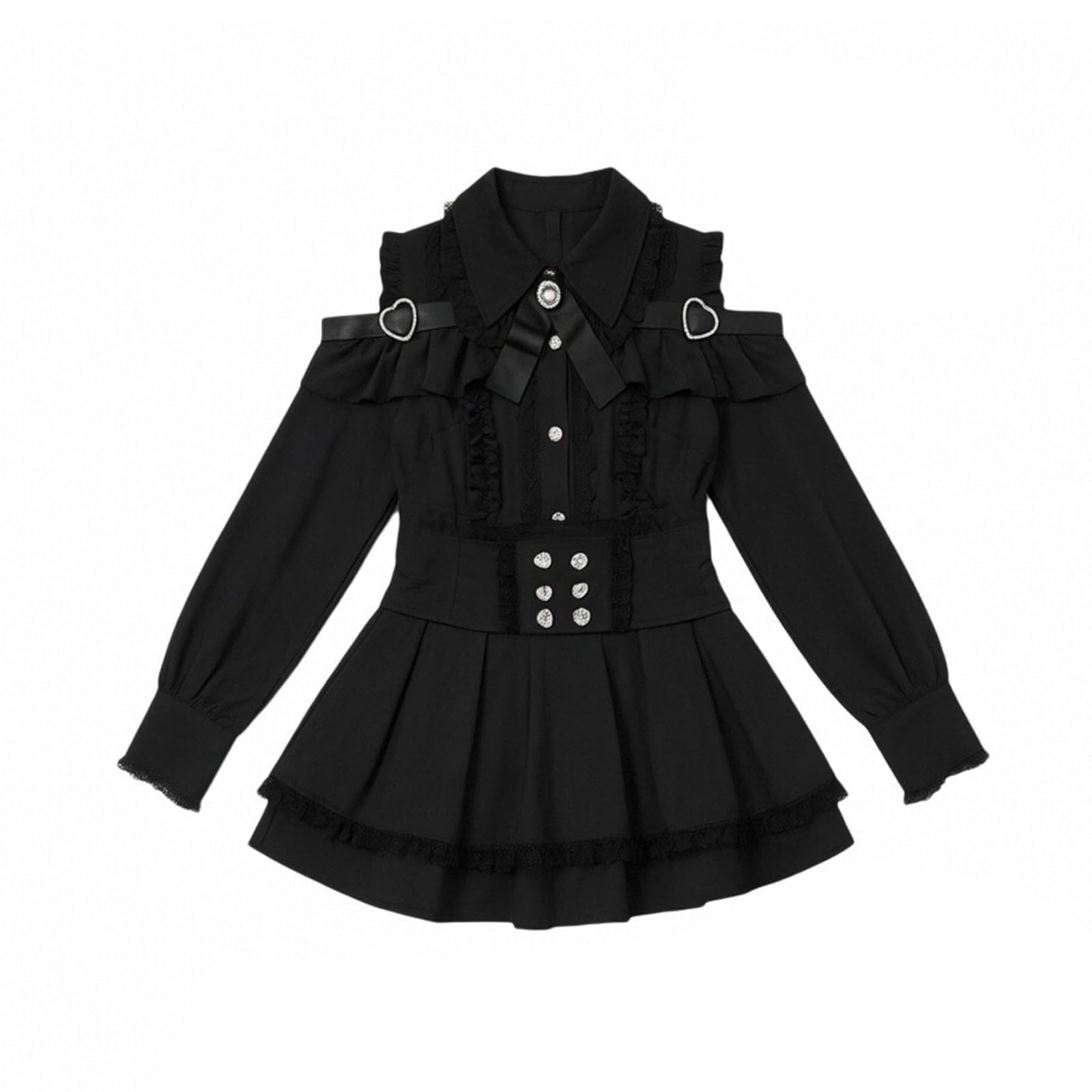 Damen Modische Dunkle Stil Fliege Cosplay Outfit Set für Feste Feiern