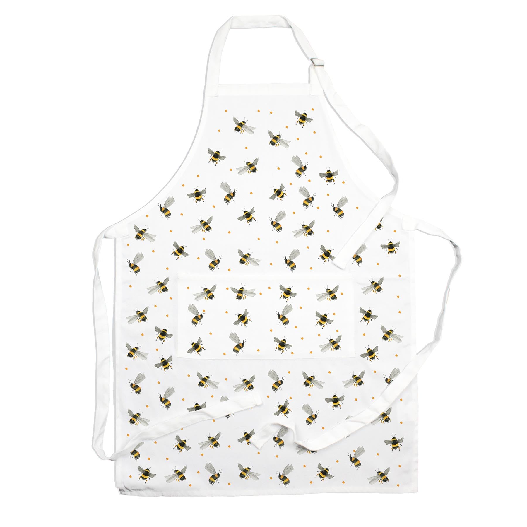 Purely Home Scattered Bees Kitchen ApronBumblebee Nature Cooking & Baking Gift from B&Q