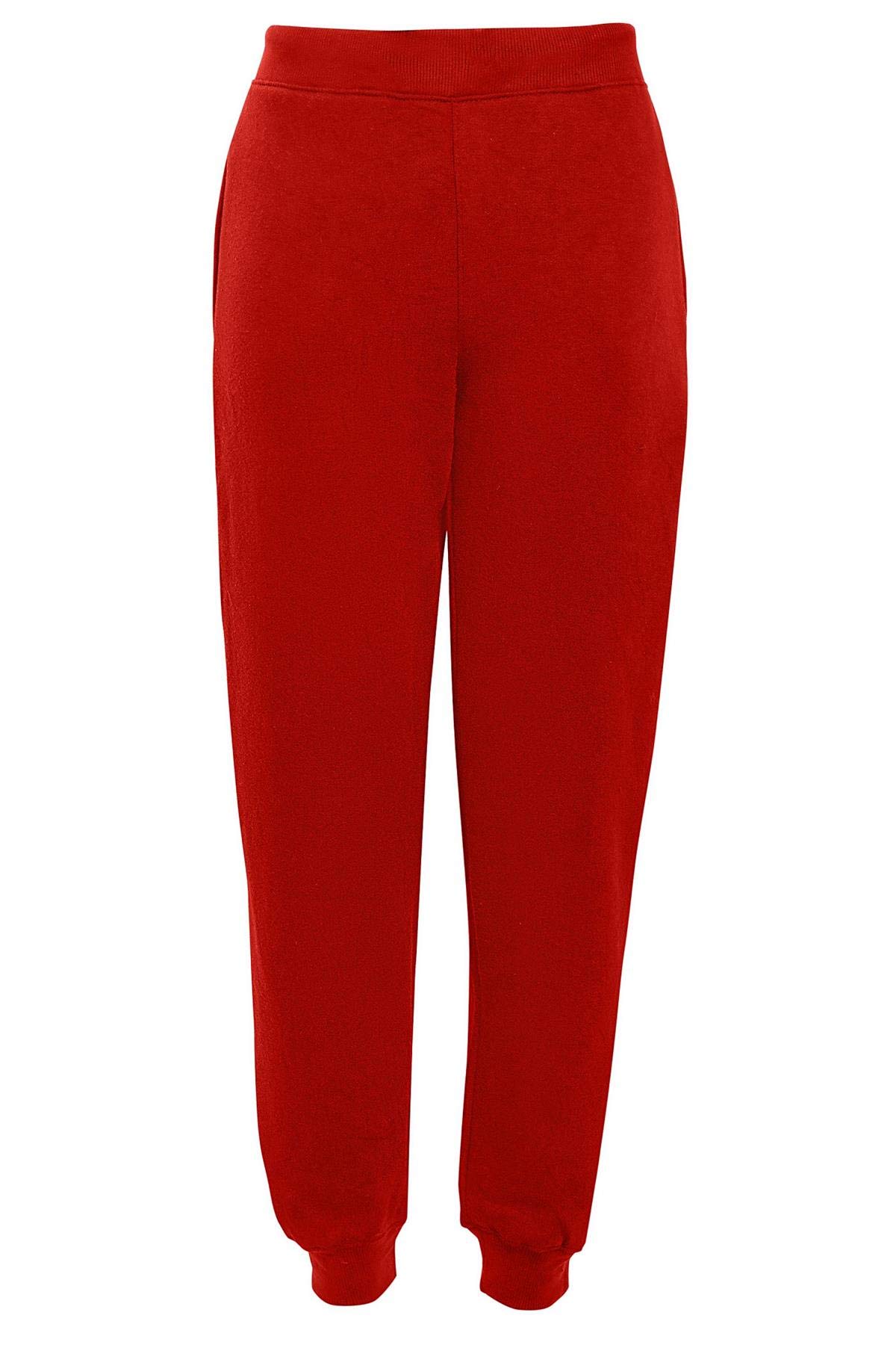 shelikes Kids Joggers for Boys & Girls School PE Fleece Jogging Tracksuit Bottoms Trousers | Childrens Sweatpants | Jog Pants | Sports Trouser Red