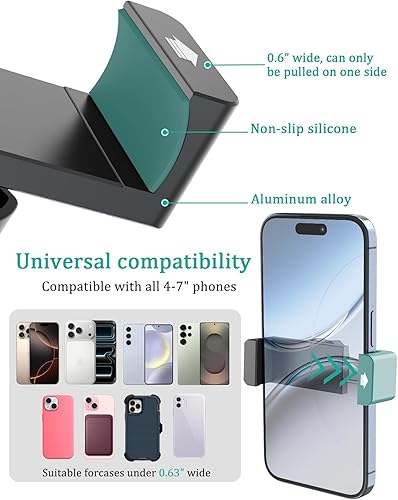 Miniatura 7 de Soporte para teléfono para cochecito de bebé, brazo de cuello de cisne ajustable, abrazadera de instalación rápida para cochecito de correr, carrito