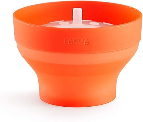 Miniatura 2 de Lékué Mini máquina para hacer palomitas de maíz para microondas, 5 x 3.5 pulgadas, color rojo